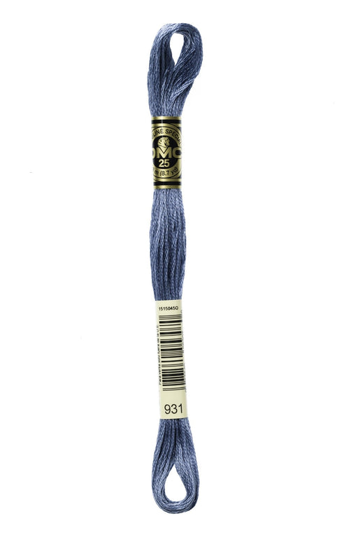 DMC Embroidery Stranded Thread - Six-Strand Embroidery Floss - 931 - Blue grey - HM Nabavian
