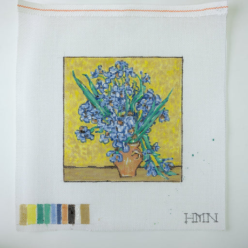 Van Gogh Inspired Irises - Hand Painted Needlepoint Canvas - HM Nabavian