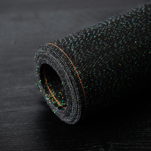 18 ct. Canvas - Zweigart Metallic Opalescent on Black, 40" wide *Sold by the foot* - HM Nabavian