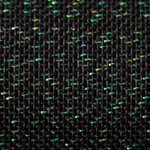 18 ct. Canvas - Zweigart Metallic Opalescent on Black, 40" wide *Sold by the foot* - HM Nabavian