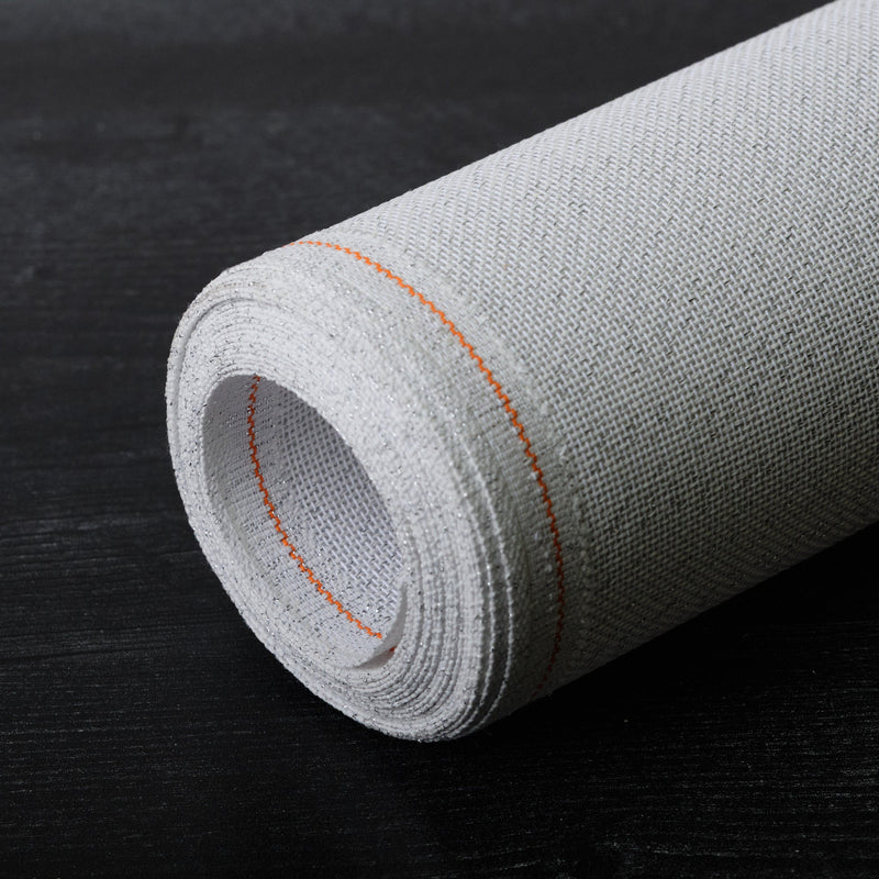 18 ct. Canvas - Zweigart Metallic White & Silver, 40" wide *Sold by the foot* - HM Nabavian