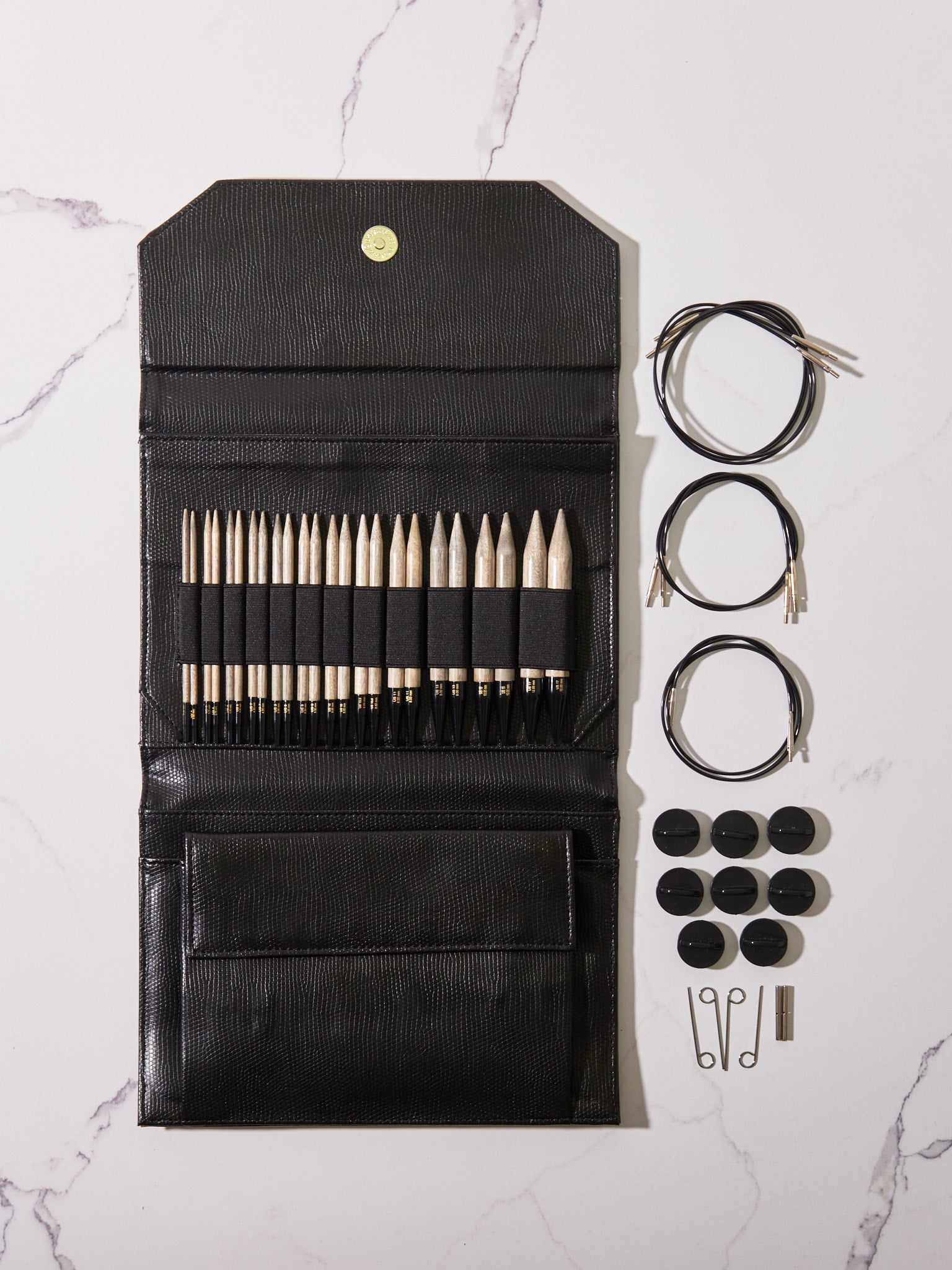 LYKKE Driftwood 5” Interchangeable Knitting Needle Set – Black