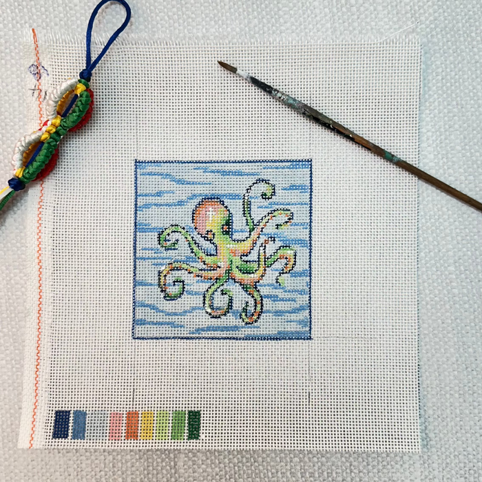 Under The Sea Octopus  - Hand Painted Needlepoint Canvas