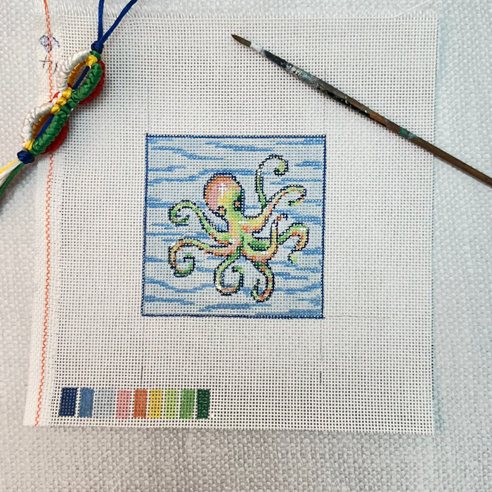 Under The Sea Octopus  - Hand Painted Needlepoint Canvas