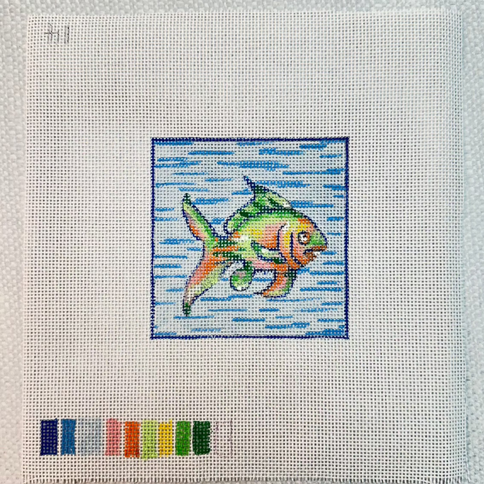 Under The Sea Fish  - Hand Painted Needlepoint Canvas