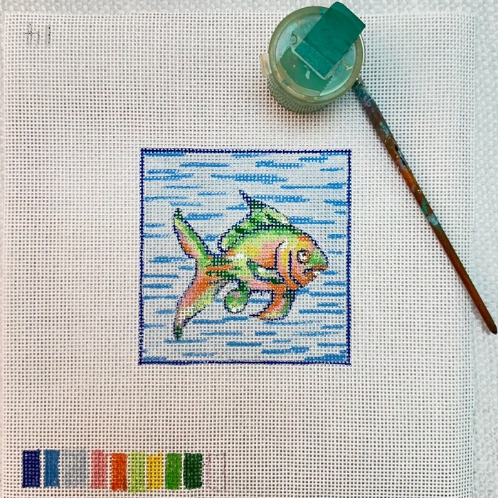 Under The Sea Fish  - Hand Painted Needlepoint Canvas