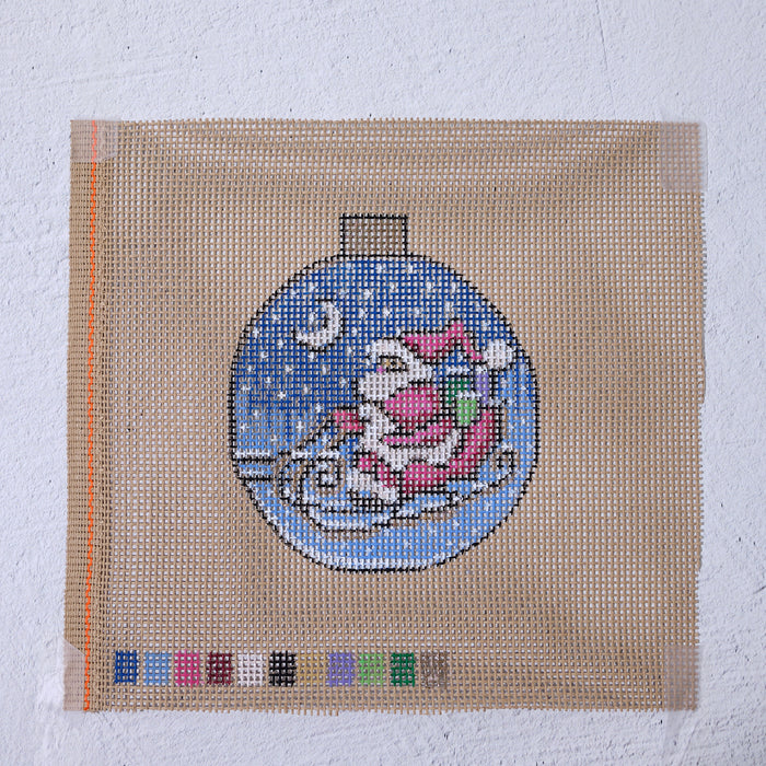 The Santa Bauble   - Hand Painted Needlepoint Canvas