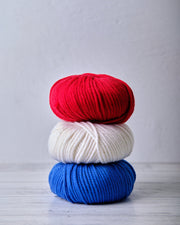 American Spirit Bundle – Pascuali Maximo Merino Wool Yarn (Red 409, White 402, Blue 615) - HM Nabavian