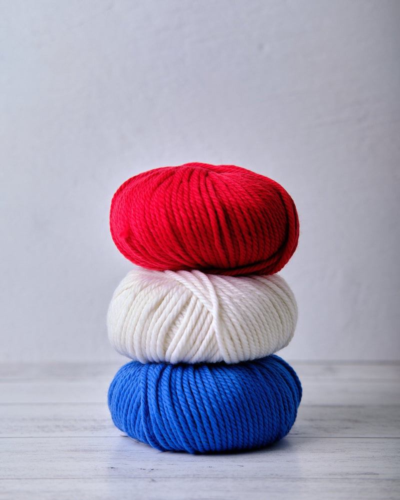 American Spirit Bundle – Pascuali Maximo Merino Wool Yarn (Red 409, White 402, Blue 615) - HM Nabavian