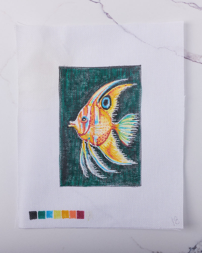 "Angelfish" - Hand Painted Needlepoint Canvas - HM Nabavian