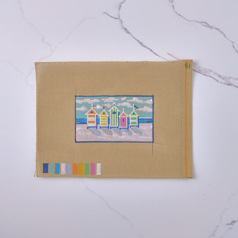 "Beach Houses" Hand Painted Needlepoint Canvas - HM Nabavian