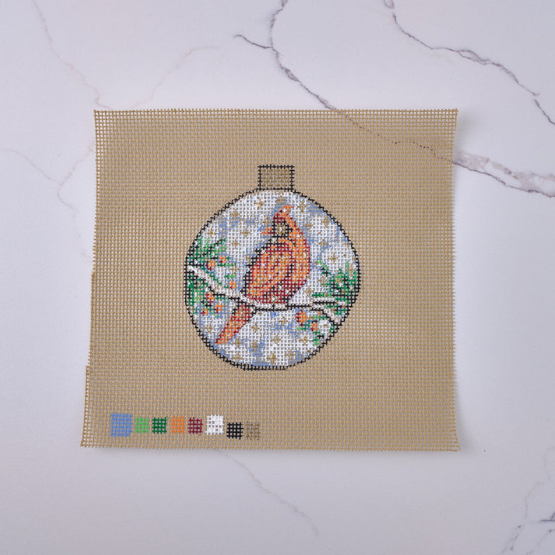"Bird Ornament" - Hand Painted Needlepoint Canvas - HM Nabavian