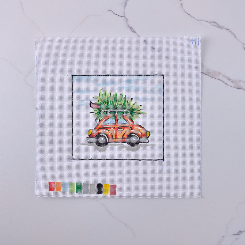 "Christmas Beetle" - Hand Painted Needlepoint Canvas - HM Nabavian