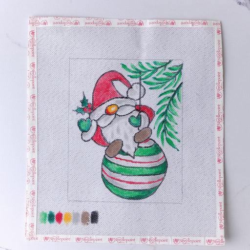 "Christmas Gnome" - Hand Painted Needlepoint Canvas - HM Nabavian