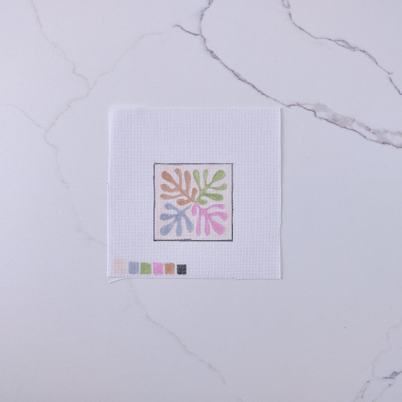 "Colorful Leaves - Beige" - Hand Painted Needlepoint Canvas - HM Nabavian