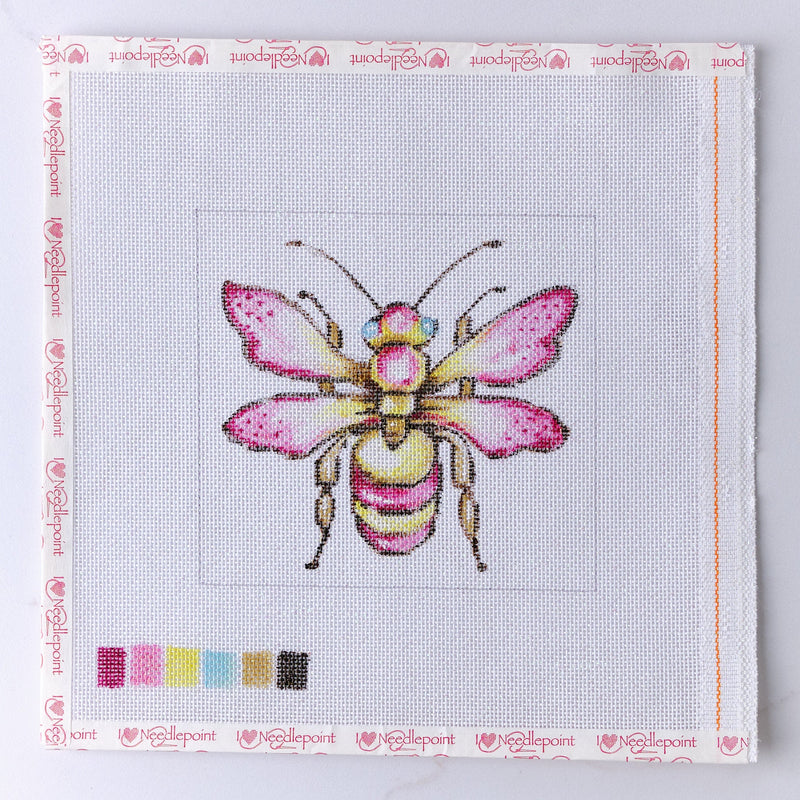 "Colorful Wasp" - Hand Painted Needlepoint Canvas - HM Nabavian