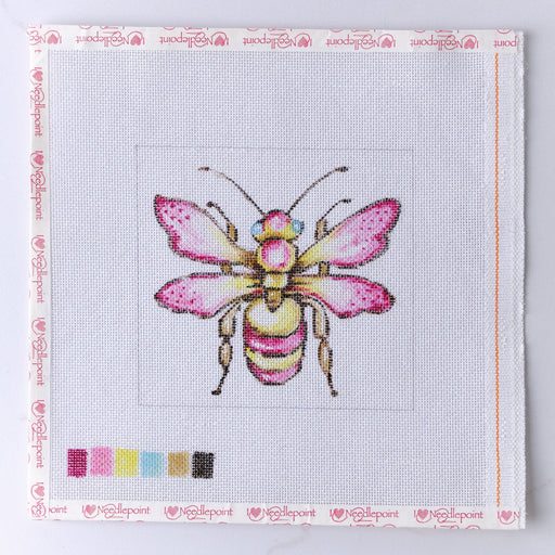 "Colorful Wasp" - Hand Painted Needlepoint Canvas - HM Nabavian