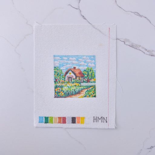 "Country Cottage" - Hand Painted Needlepoint Canvas - HM Nabavian