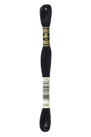 DMC Embroidery Stranded Thread - Six-Strand Embroidery Floss - 310 - Metallic Black - HM Nabavian