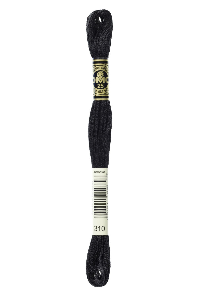 DMC Embroidery Stranded Thread - Six-Strand Embroidery Floss - 310 - Metallic Black - HM Nabavian