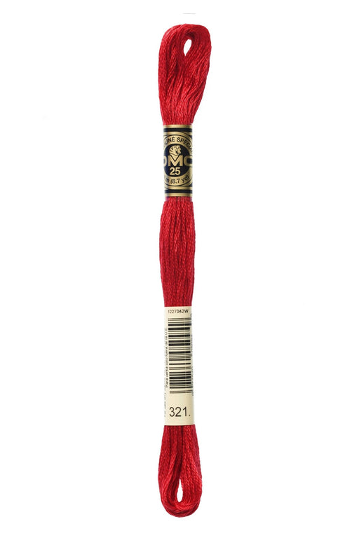 DMC Embroidery Stranded Thread - Six-Strand Embroidery Floss - 321 - Metallic Carmine Red - HM Nabavian