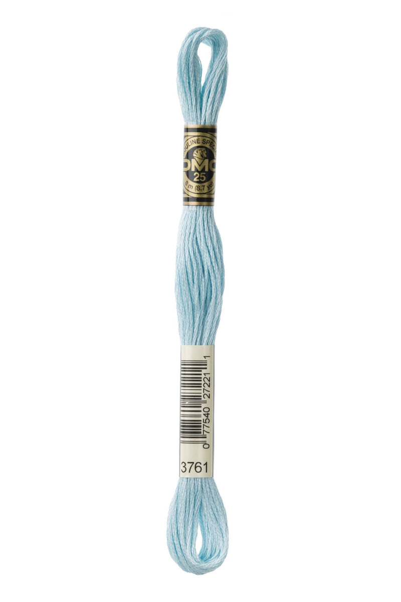 DMC Embroidery Stranded Thread - Six-Strand Embroidery Floss - 3761 - Aquamarine Blue - HM Nabavian
