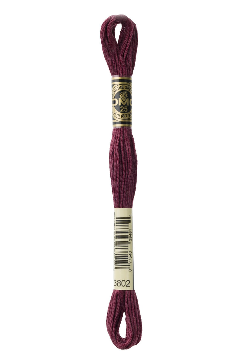 DMC Embroidery Stranded Thread - Six-Strand Embroidery Floss - 3802 - Aubergine - HM Nabavian
