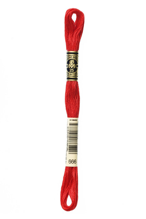 DMC Embroidery Stranded Thread - Six-Strand Embroidery Floss - 666 - Scarlet - HM Nabavian