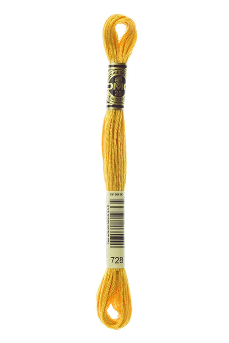 DMC Embroidery Stranded Thread - Six-Strand Embroidery Floss - 728 - Mustard - HM Nabavian