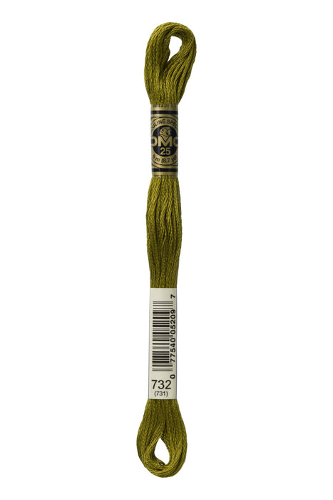 DMC Embroidery Stranded Thread - Six-Strand Embroidery Floss - 732 - Light Bronzed Green - HM Nabavian