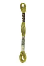 DMC Embroidery Stranded Thread - Six-Strand Embroidery Floss - 733 - Golden Green - HM Nabavian