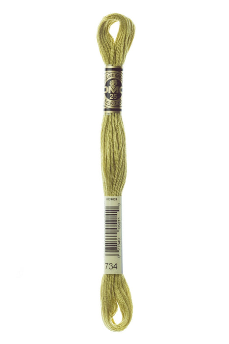 DMC Embroidery Stranded Thread - Six-Strand Embroidery Floss - 734 - Broken Olive - HM Nabavian