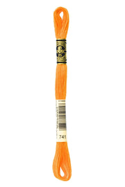 DMC Embroidery Stranded Thread - Six-Strand Embroidery Floss - 741 - Mandarin - HM Nabavian