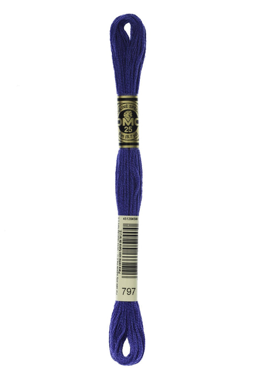 DMC Embroidery Stranded Thread - Six-Strand Embroidery Floss - 797 - French Blue - HM Nabavian