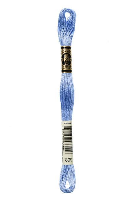 DMC Embroidery Stranded Thread - Six-Strand Embroidery Floss - 809 - Soft Blue - HM Nabavian