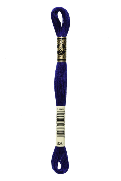 DMC Embroidery Stranded Thread - Six-Strand Embroidery Floss - 820 - Royal Blue - HM Nabavian