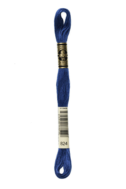 DMC Embroidery Stranded Thread - Six-Strand Embroidery Floss - 824 - Marine Blue - HM Nabavian