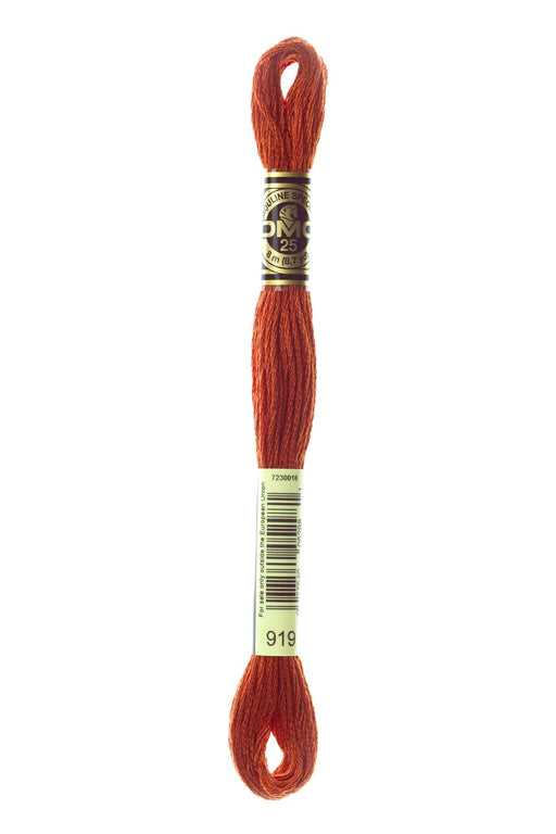 DMC Embroidery Stranded Thread - Six-Strand Embroidery Floss - 919 - Terracotta Brown - HM Nabavian