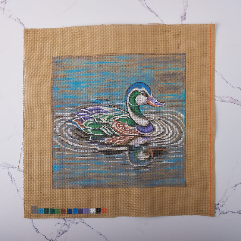 "Duck" - Hand Painted Needlepoint Canvas - HM Nabavian