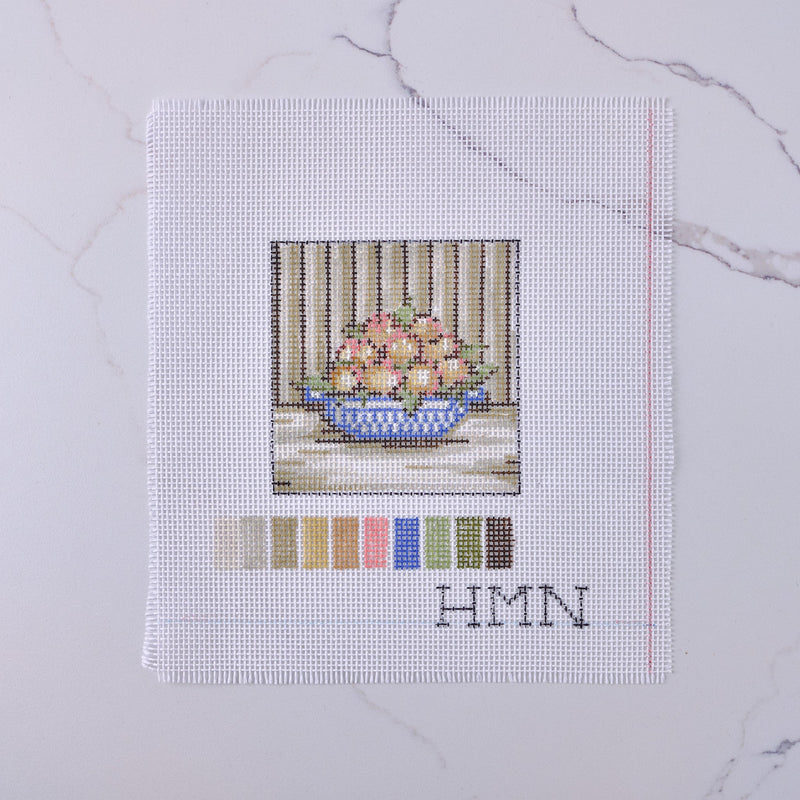 "Fruit Dish" - Hand Painted Needlepoint Canvas - HM Nabavian