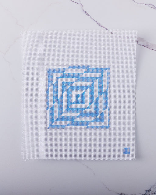 "Geometric Square" - Hand Painted Needlepoint Canvas - HM Nabavian