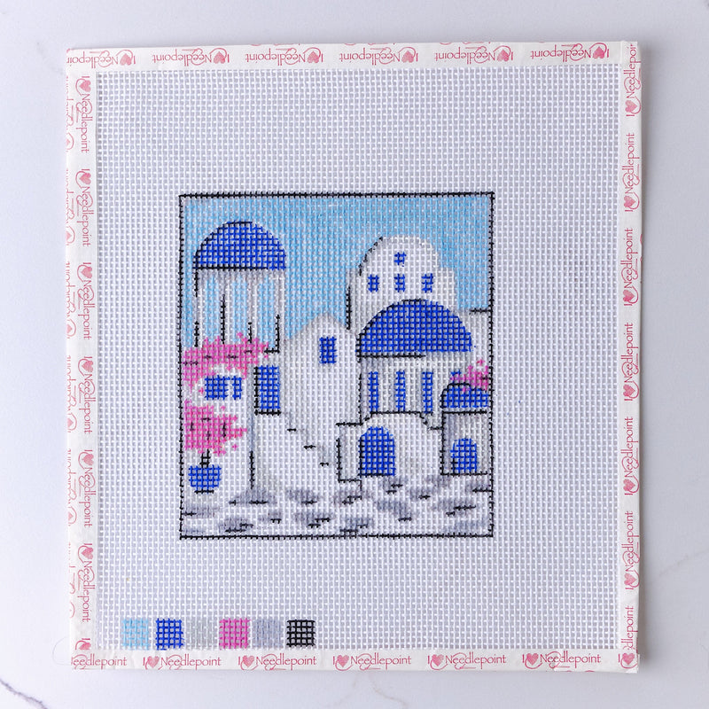 "Greece" - Hand Painted Needlepoint Canvas - HM Nabavian