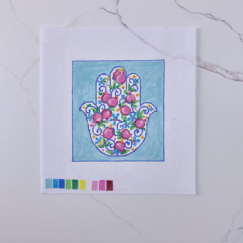 "Hamsa Hand" - Hand Painted Needlepoint Canvas - HM Nabavian