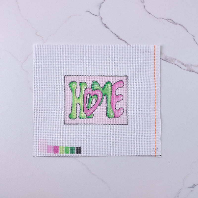 "Home" - Hand Painted Needlepoint Canvas - HM Nabavian