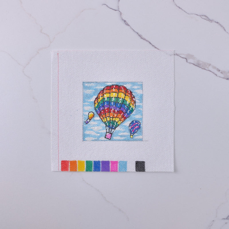 "Hot Air Balloon" - Hand Painted Needlepoint Canvas - HM Nabavian