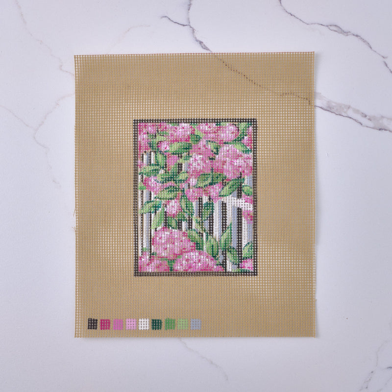 "Hydrangea Garden" - Hand Painted Needlepoint Canvas - HM Nabavian