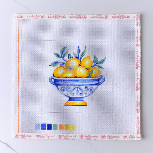 "Lemon Cup" - Hand Painted Needlepoint Canvas - HM Nabavian