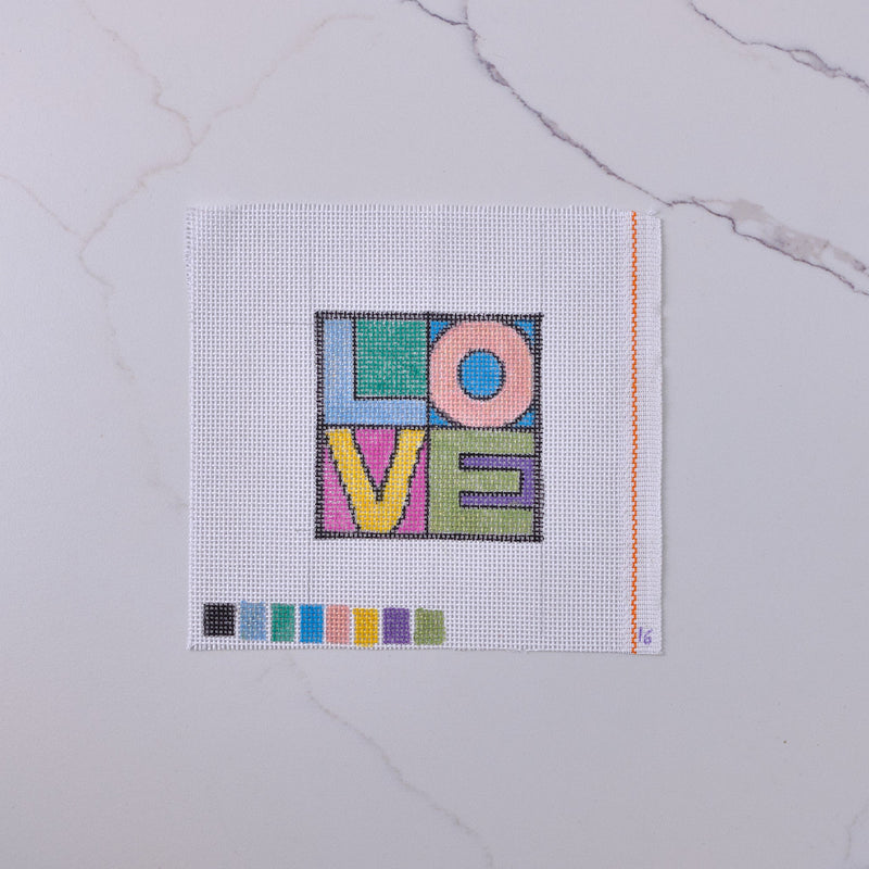 "Love 3" - Hand Painted Needlepoint Canvas - HM Nabavian