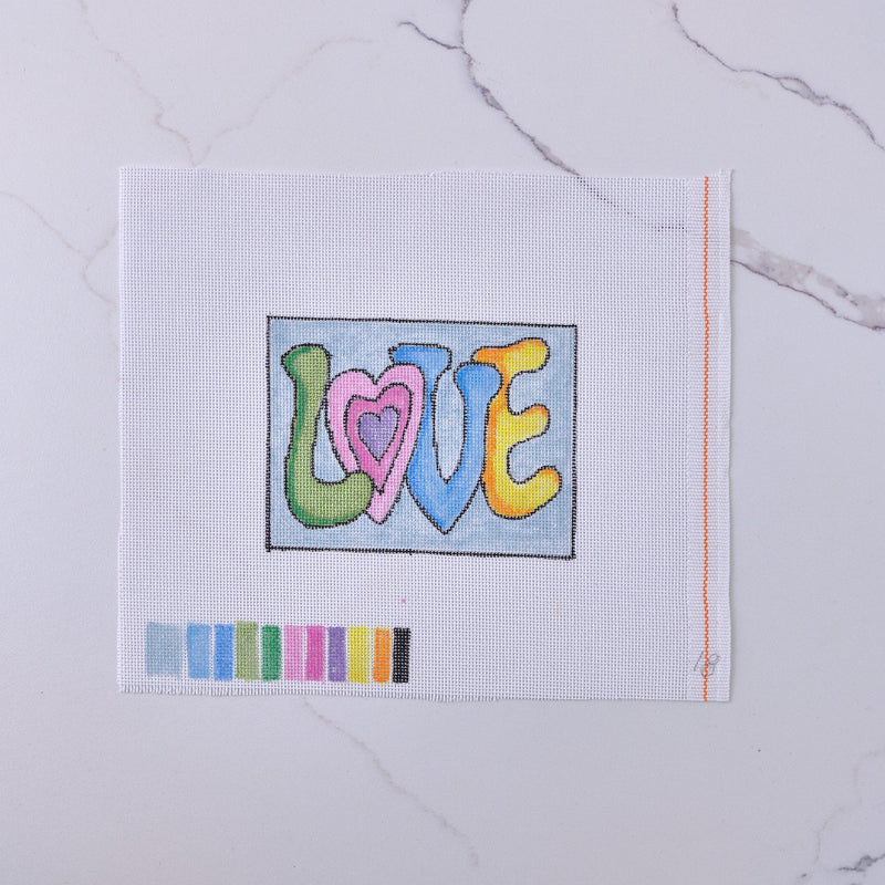 "Love" - Hand Painted Needlepoint Canvas - HM Nabavian