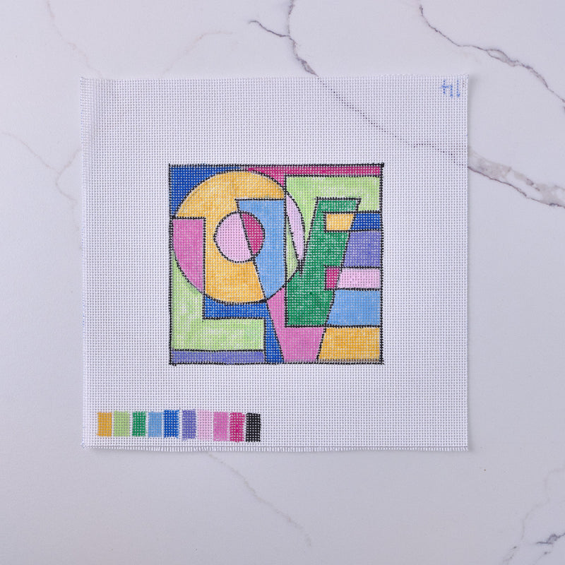 "LOVE" - Hand Painted Needlepoint Canvas - HM Nabavian